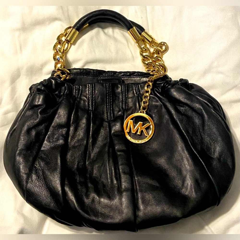 Michael Kors Black Leather Shoulder Bag